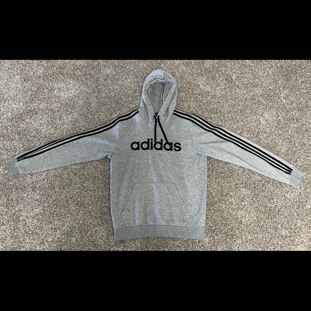 Mens, Adidas, Medium Gray Hoodie.